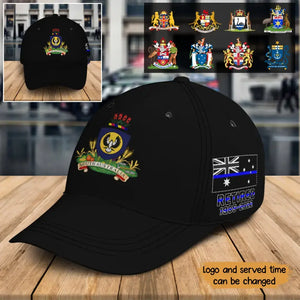 Personalized Retired Australian Police Logo Black Cap Printed KVH24600