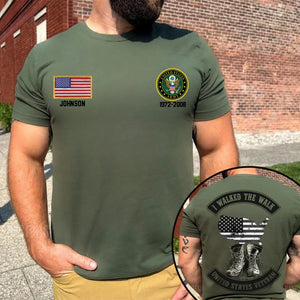 Personalized I Walked The Walk United States Veteran Custom Name & Time T-shirt Printed VQ24253