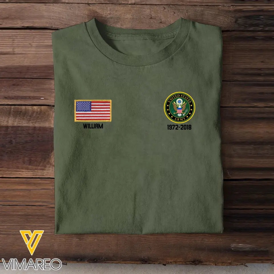 PersonalizedMy Time In Uniform Is Over But Being A Veteran Never Ends US Veteran Custom Name & Time T-shirt Printed VQ24290