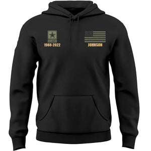 Personalized I'm A Veteran I Served I Sacrificed I Regret Nothing US Veteran Hoodie Printed LVA24177