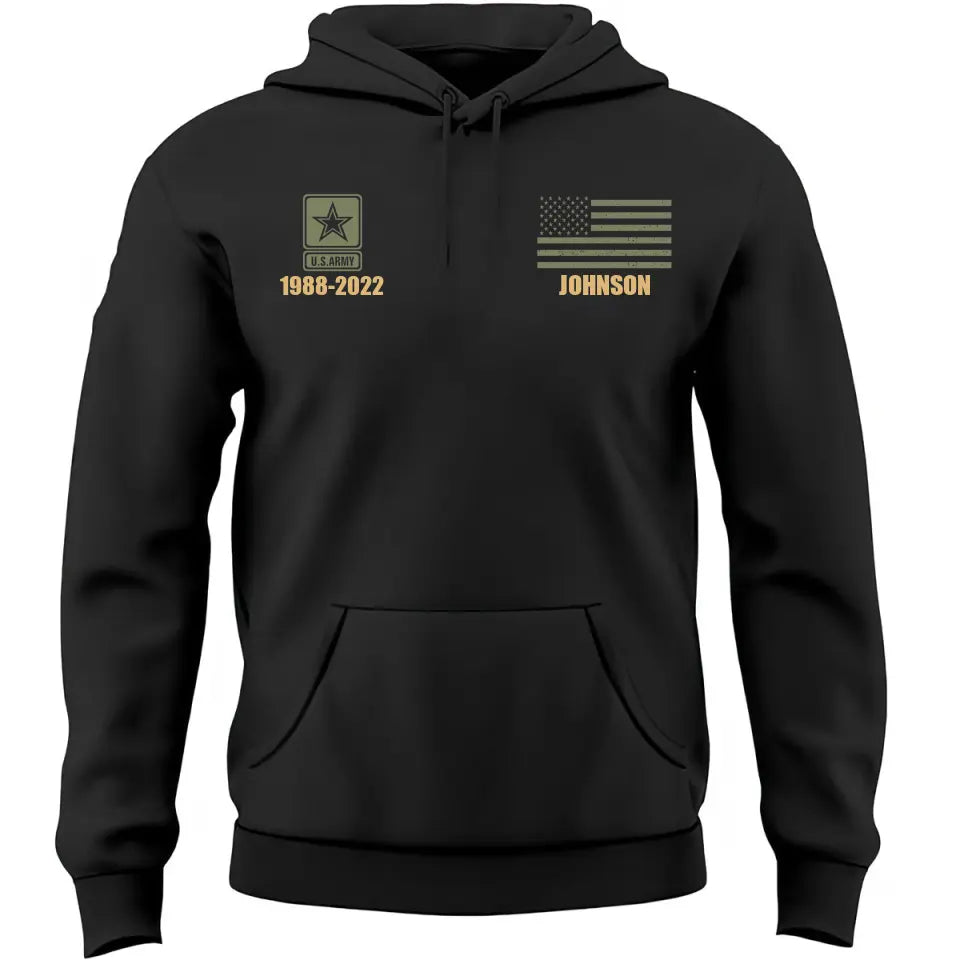 Personalized I'm A Veteran I Served I Sacrificed I Regret Nothing US Veteran Hoodie Printed LVA24177