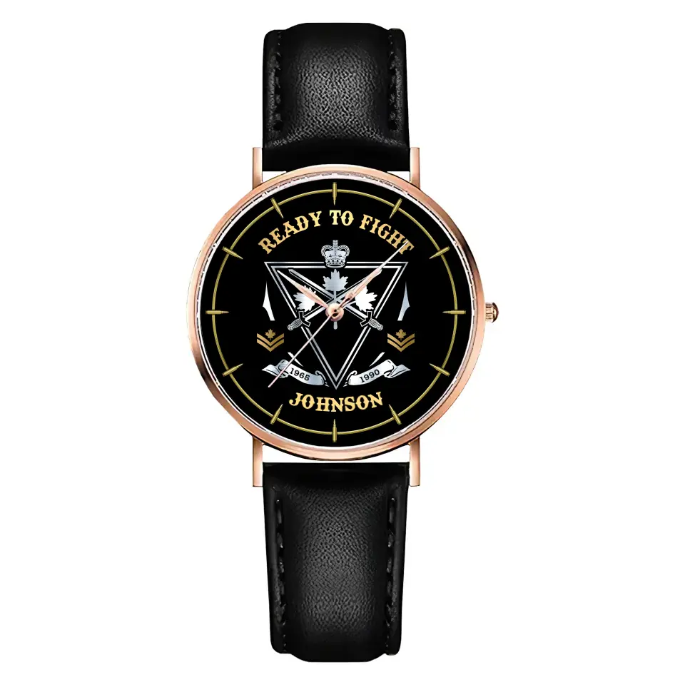 Personalized Ready To Fight Canadian Veteran Rank Camo Women Watch Printed AHVA24601