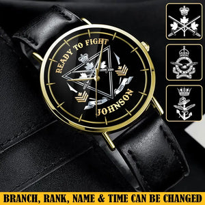 Personalized Ready To Fight Canadian Veteran Rank Camo Women Watch Printed AHVA24601