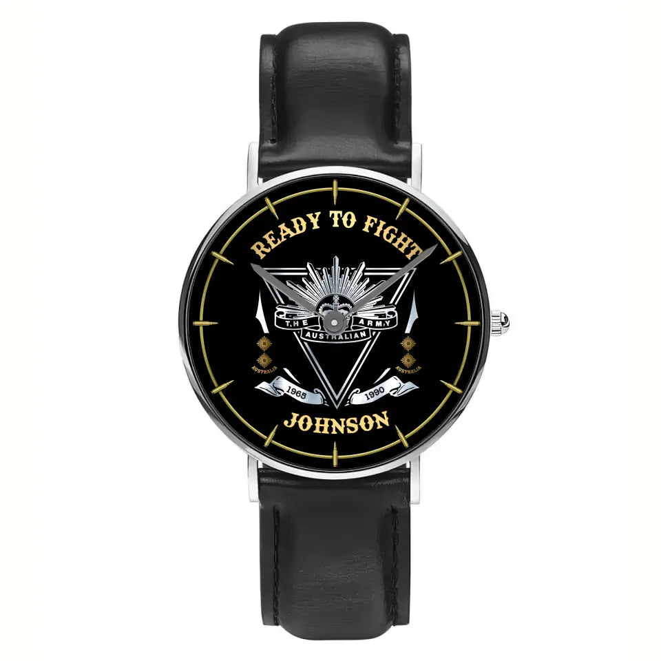 Personalized Ready To Fight Australian Veteran Rank Camo Women Watch Printed AHVA24601