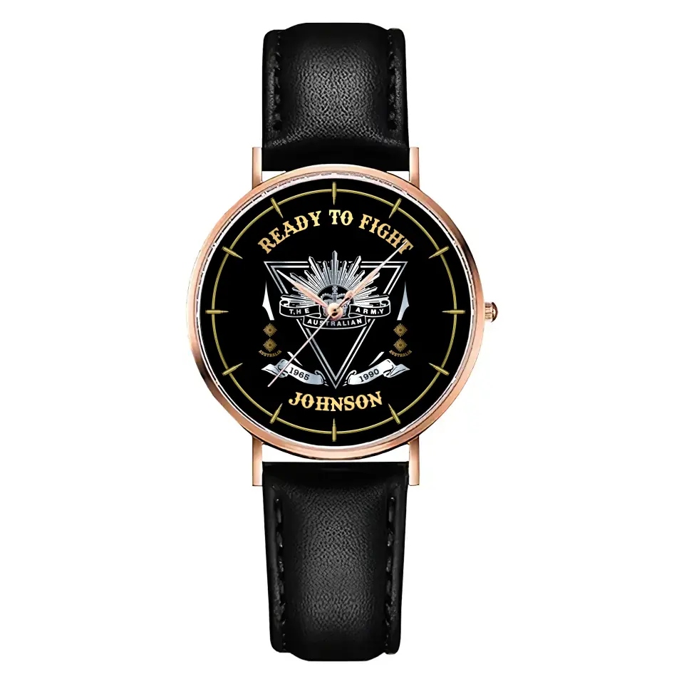 Personalized Ready To Fight Australian Veteran Rank Camo Women Watch Printed AHVA24601