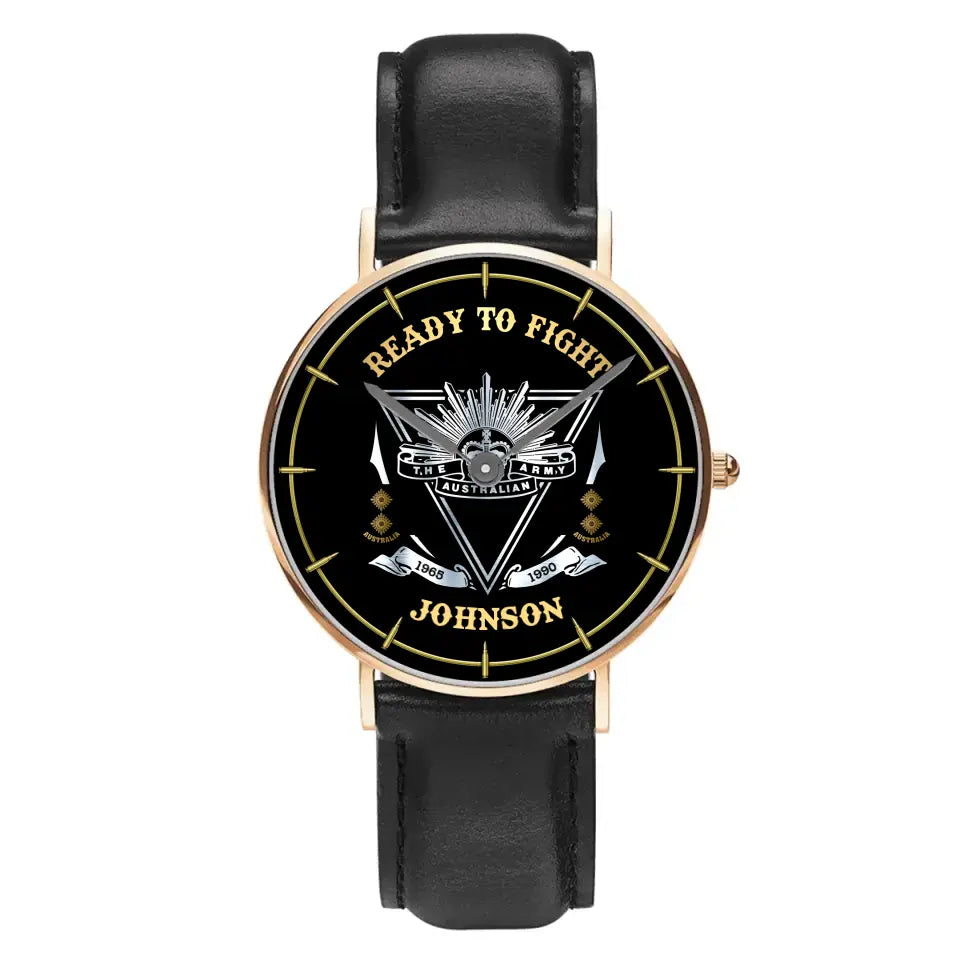 Personalized Ready To Fight Australian Veteran Rank Camo Women Watch Printed AHVA24601