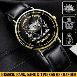 Personalized Ready To Fight Australian Veteran Rank Camo Women Watch Printed AHVA24601