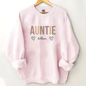 Personalized Auntie Mommy Hearts with Kid Names Sweatshirt Printed HN24595