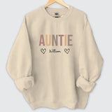 Personalized Auntie Mommy Hearts with Kid Names Sweatshirt Printed HN24595