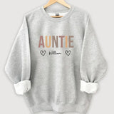 Personalized Auntie Mommy Hearts with Kid Names Sweatshirt Printed HN24595