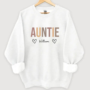 Personalized Auntie Mommy Hearts with Kid Names Sweatshirt Printed HN24595