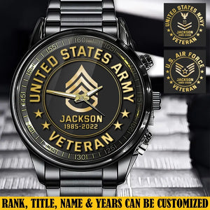Personalized United States Army Veteran Custom Name & Time Watch Printed QTKH24576
