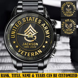 Personalized United States Army Veteran Custom Name & Time Watch Printed QTKH24576