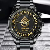 Personalized United States Army Veteran Custom Name & Time Watch Printed QTKH24576
