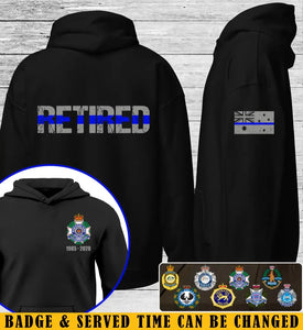 Personalized Retired Australian Police Logo Custom Time Hoodie 2D Printed LVA24624