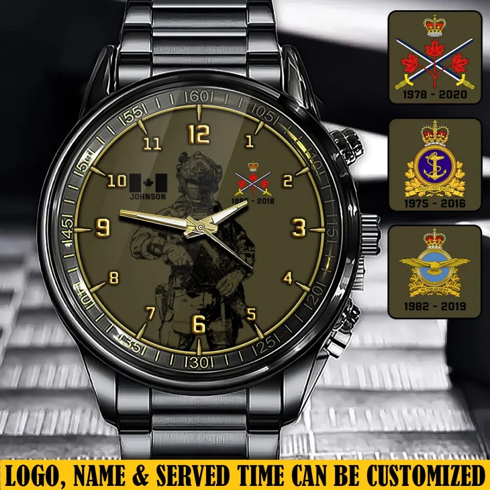 Personalized Canadian Soldier Custom Name & Logo Watch Printed VQ24628