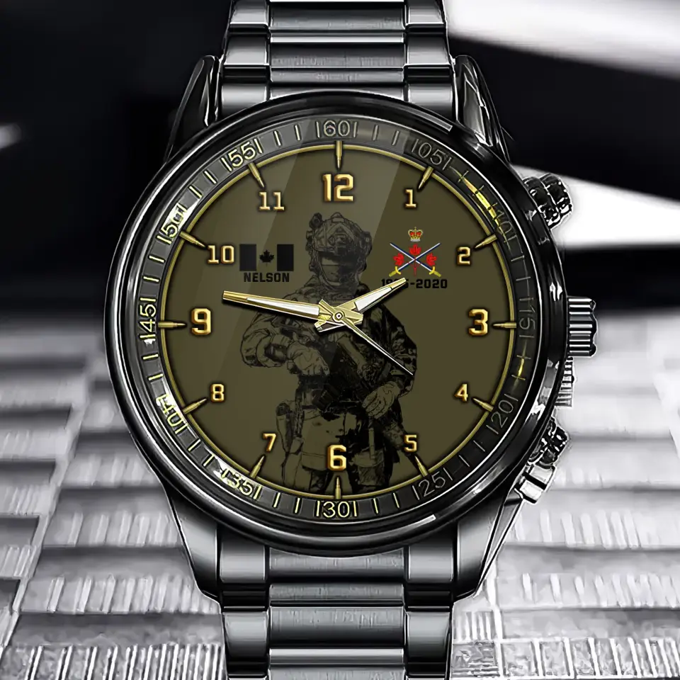 Personalized Canadian Soldier Custom Name & Logo Watch Printed VQ24628