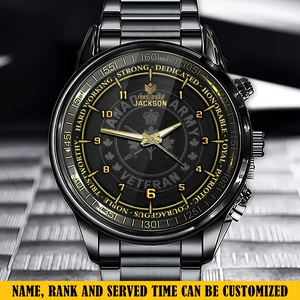Personalized Canadian Army Veteran Rank Camo Custom Name & Time Watch Printed AHKH24629