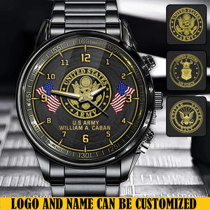 Personalized US Army Veteran Custom Name Watch Printed QTVQ24631