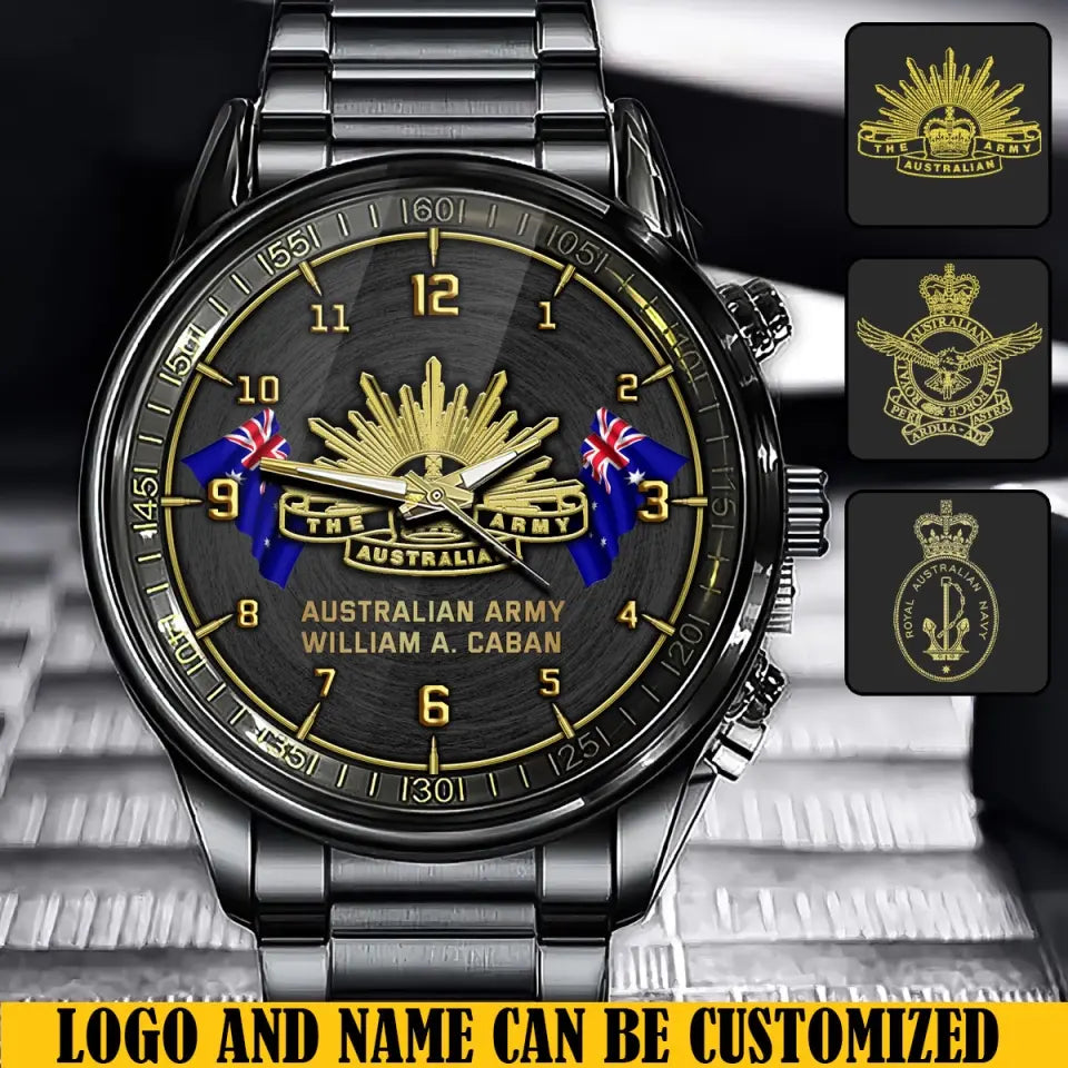 Personalized Australian Army Veteran Custom Name Watch Printed QTVQ24631