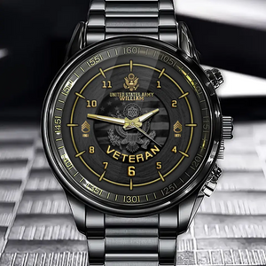 Personalized US Army Veteran Rank Camo Custom Time Watch Printed AHVA24638