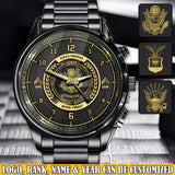 Personalized Always Remember Never Forget Honour Proudly Served US Veteran Cusstom Rank Camo & Name Watch Printed AHVQ24640