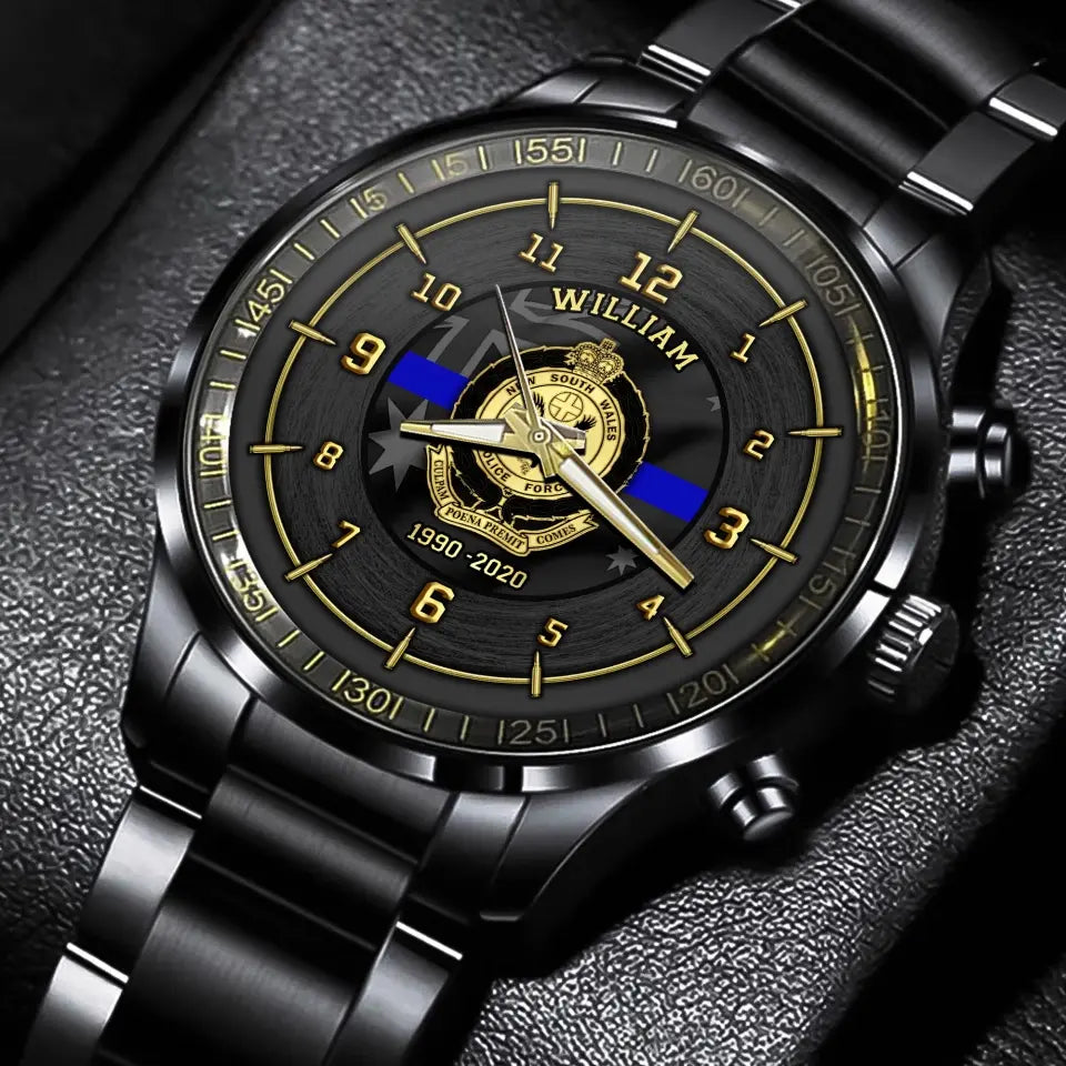 Personalized Australian Police Branch Logo Custom Name & Time Watch Printed LVA24645