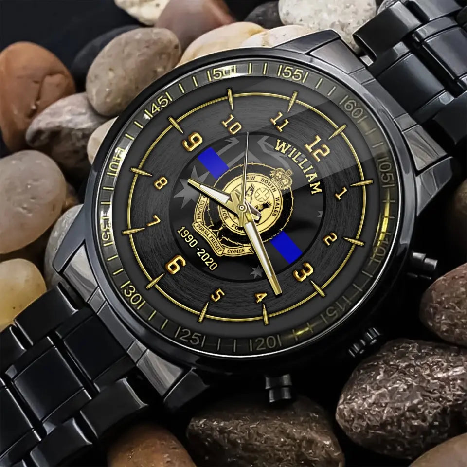 Personalized Australian Police Branch Logo Custom Name & Time Watch Printed LVA24645