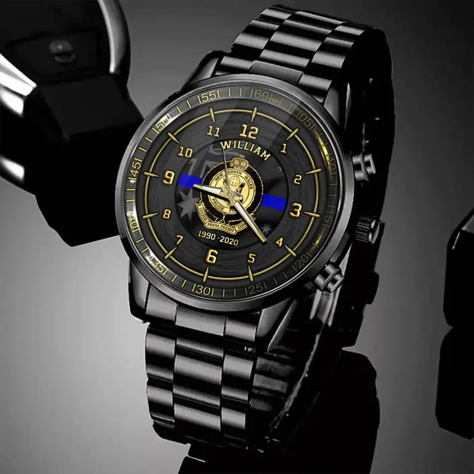 Personalized Australian Police Branch Logo Custom Name & Time Watch Printed LVA24645