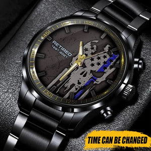 Personalized Retired Police Skull Custom Served Time Watch Printed QTVA24649