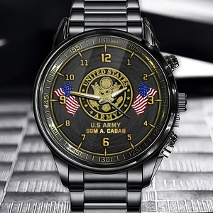 Personalized US Army Veteran Custom Name Watch Printed QTVQ24631