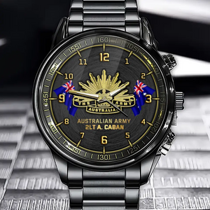 Personalized Australian Army Veteran Custom Name Watch Printed QTVQ24631