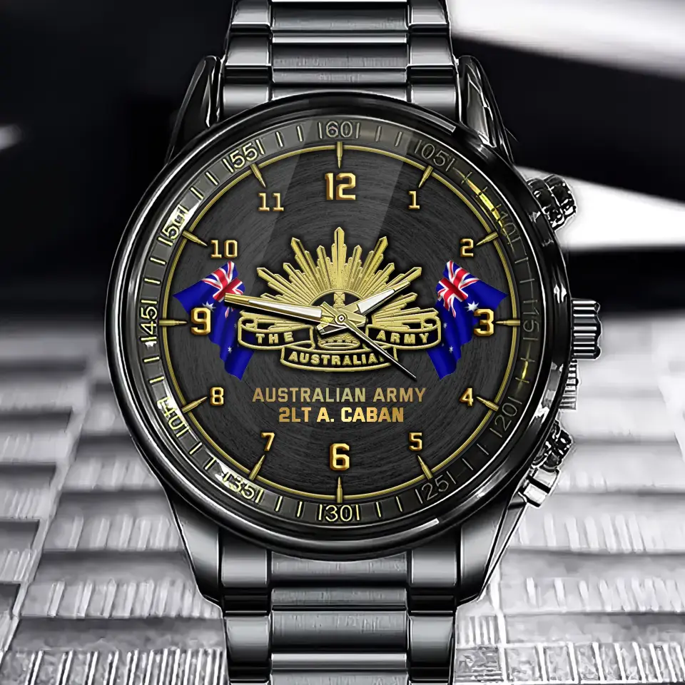 Personalized Australian Army Veteran Custom Name Watch Printed QTVQ24631