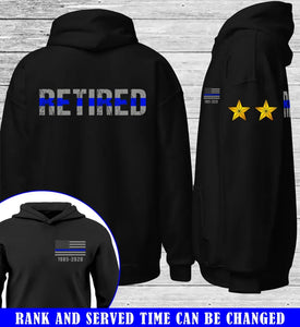 Personalized Retired US Police Branch Rank Camo Custom Time Hoodie 2D Printed KVH24657