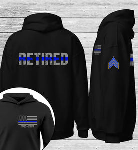 Personalized Retired US Police Branch Rank Camo Custom Time Hoodie 2D Printed KVH24657