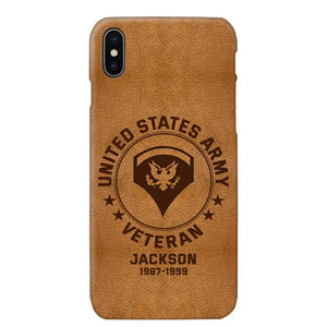 Personalized US Military Leather Texture Phone Case Printed QTPN301