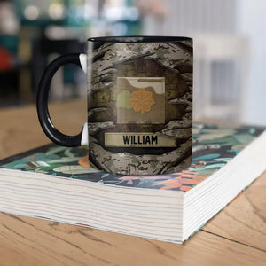 Personalized US Solider/ Veteran Rank Camo Ceramics Mug 22NOV-HQ16