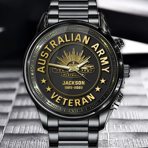 Personalized Australian Army Veteran Custom Name & Time Watch Printed QTKH24576