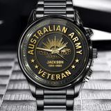 Personalized Australian Army Veteran Custom Name & Time Watch Printed QTKH24576