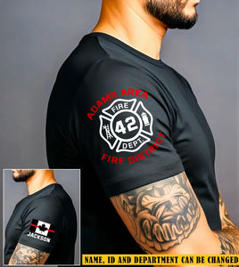Personalized Canadian Firefighter Custom Name Department & ID T-shirt Printed KVH24674