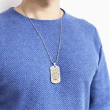 Personalized US Army Veteran Rank Camo Custom Name & Time Dog Tag Necklace Printed LVA24673