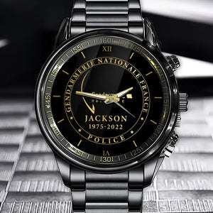 Personalized National Police France or Gendarmerie Nationale France Custom Name & Time Watch Printed AHKH24683