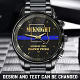 Personalized Blue Line Police US State Watch Printed QTHN24684