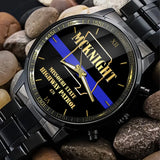 Personalized Blue Line Police US State Watch Printed QTHN24684