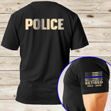 Personalized US Officer Retired Thin Blue Line TShirt QTVQ24682