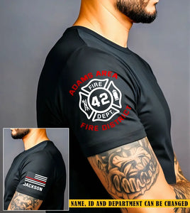 Personalized US Firefighter Custom Name Department & ID T-shirt Printed KVH24688