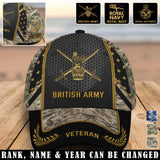 Personalized British Veteran Rank Cap Printed 24694AHVQ