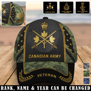 Personalized Canadian Veteran Rank Cap Printed 24694AHVQ