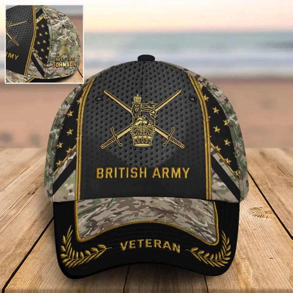 Personalized British Veteran Rank Cap Printed 24694AHVQ