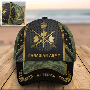 Personalized Canadian Veteran Rank Cap Printed 24694AHVQ